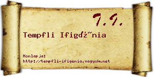 Tempfli Ifigénia névjegykártya